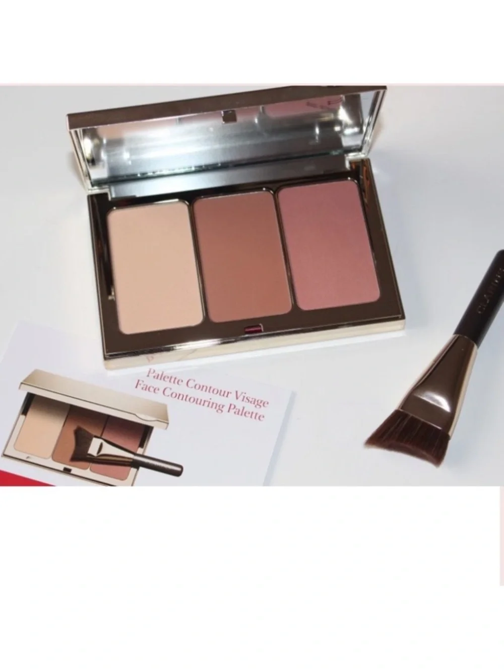 CLARINS Face Contouring Palette & Brush Contours, Sculpts, Highlights NIB 0.40oz - Picture 5 of 9